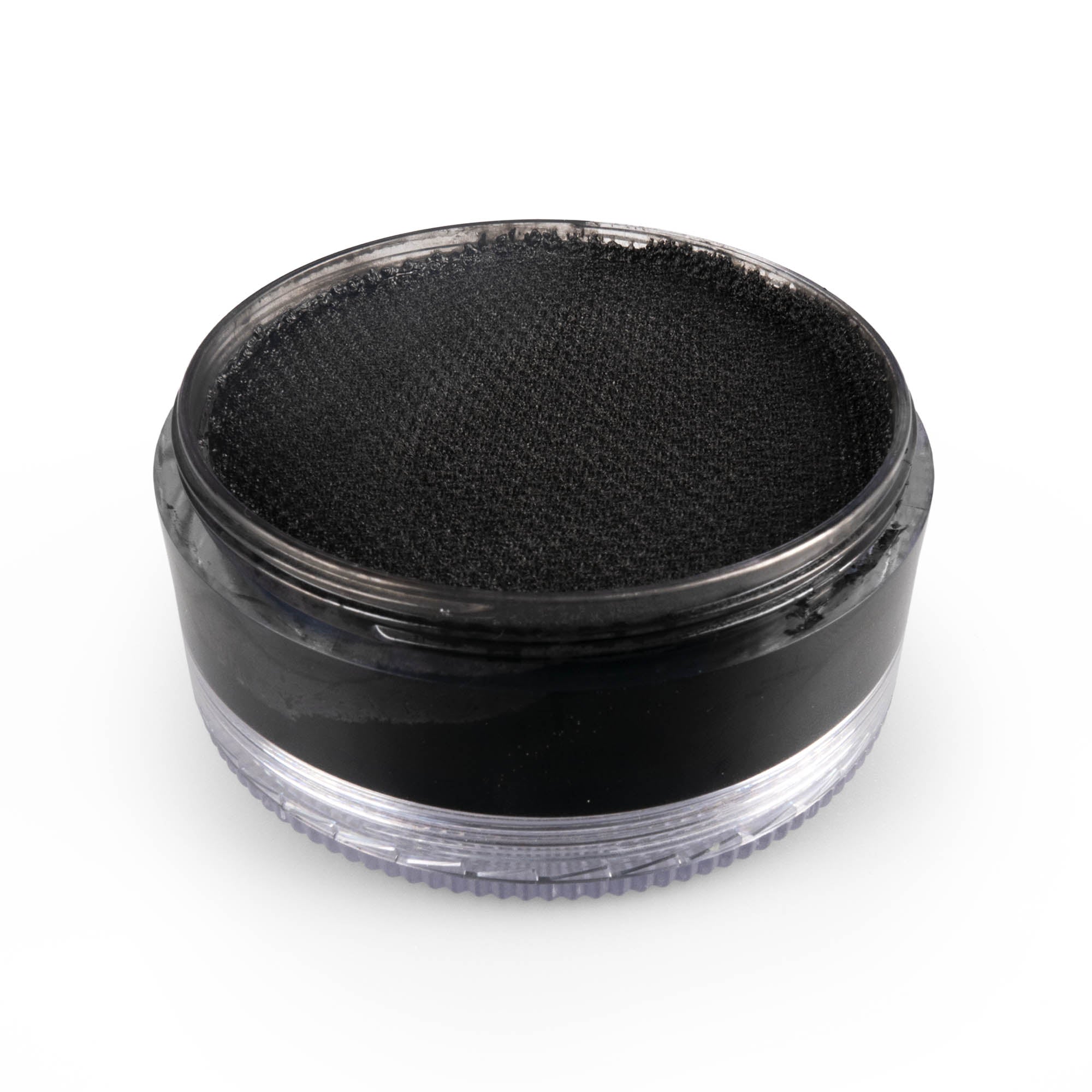 Diamond Fx 90g black face paint with lid off in a white background