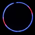 the hoop glowing blue and red