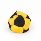 Yellow and black hacky sack straight on