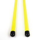 Close up of black caps at the end of UV yellow handsticks
