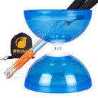 blue diabolo with sticks and bag