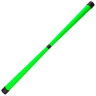 a bright green devilstick with black ends and black centre point