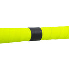 A close up of the centre of the yellow devilstick.